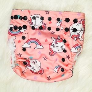 Lotus Bumz Peach Unicorn Rainbow Cloth Diaper